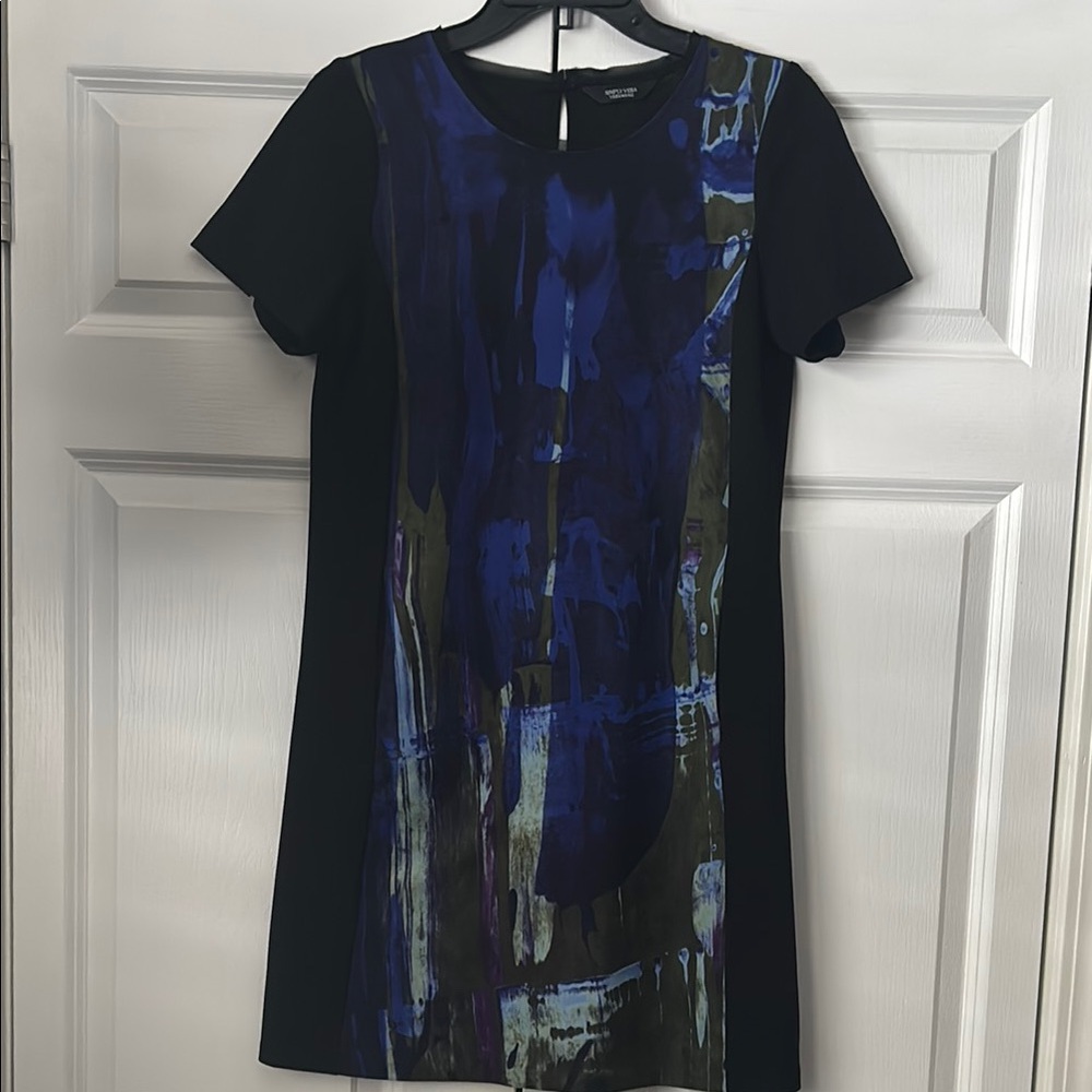 Simply Vera Wang Multi Color-Black and Blue Dress